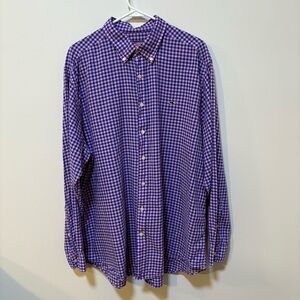 Men’s Vineyard Vines Slim Fit Whale Gingham Button Down Shirt XXL